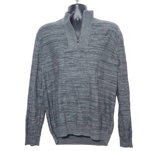 Alfani Men's Size XL Gray Marled 1/4 Zip Pullover Top